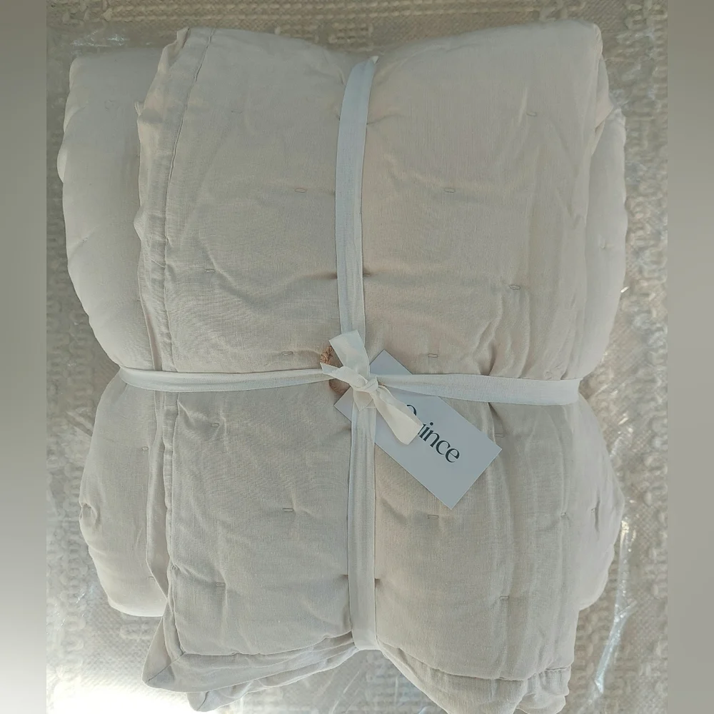 NWT! Quince Linen Sand Dream Quilt & 2 Sham Set ! Sz. King/ Cal King! (161) - Picture 7 of 12